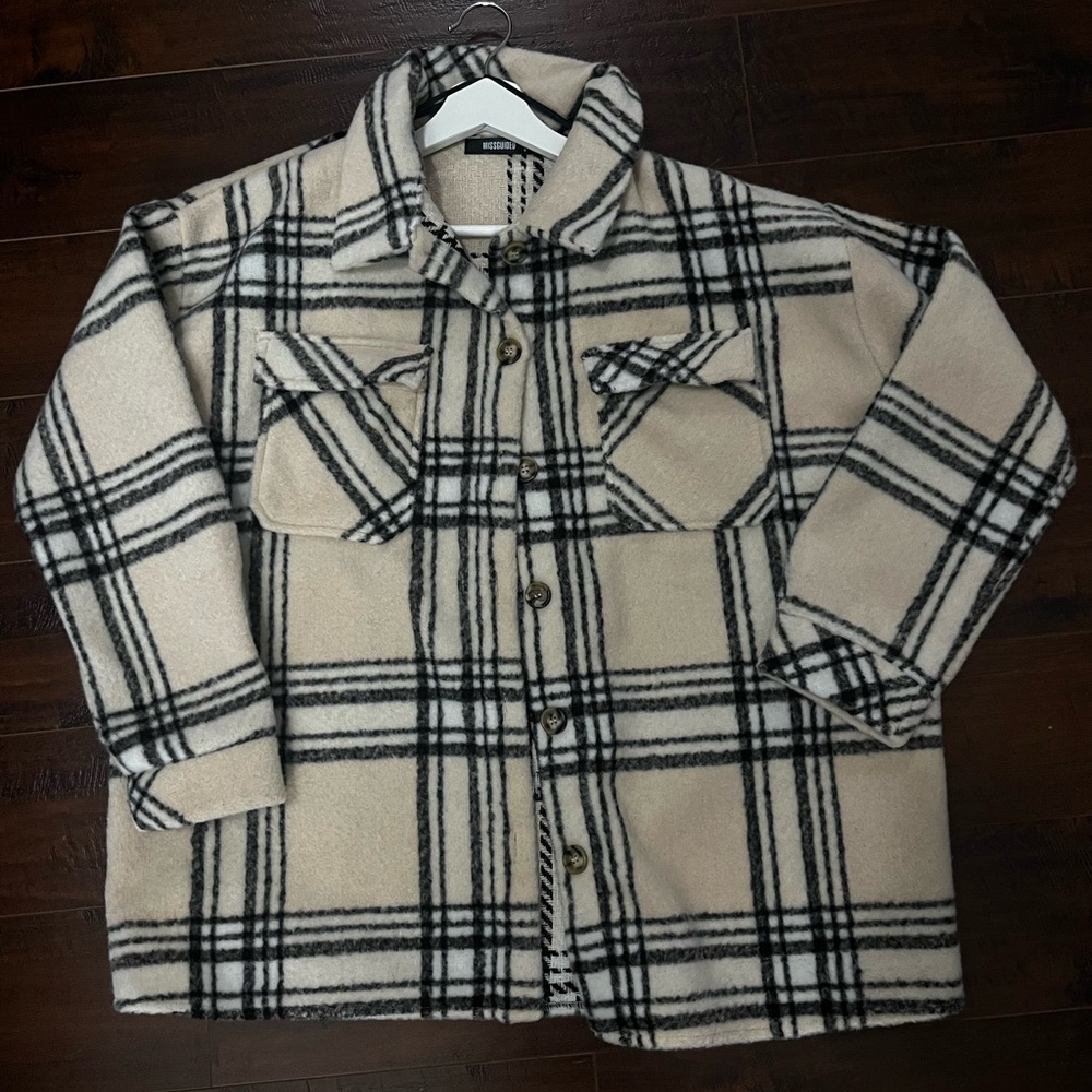 Missguided Plaid Button-Up Jacket